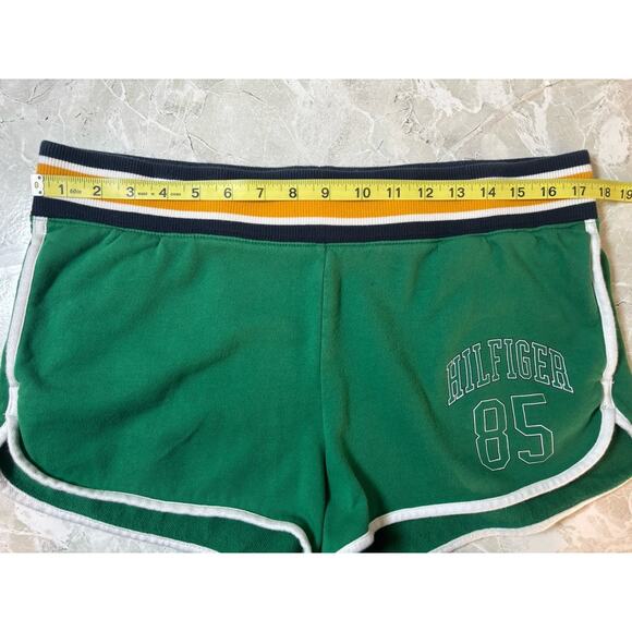 Tommy Hilfiger Sweat Shorts Womens Large Green‎ Elastic Waist Casual Logo - Picture 9 of 10